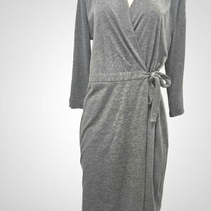 Elegant Gray Wrap Dress - Ann Taylor